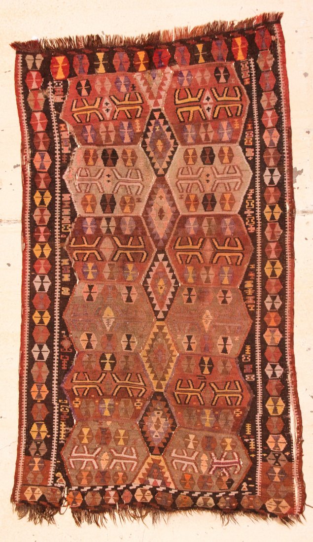 East Anatolian Kars Kilim: 3'8" x 6'0" (112 x 183 cm): East Anatolian Kars Kilim, Turkey, 1st half 20th c. Size: 3'8" x 6'0" (112 x 183 cm) Mt Airy, Philadelphia estate.