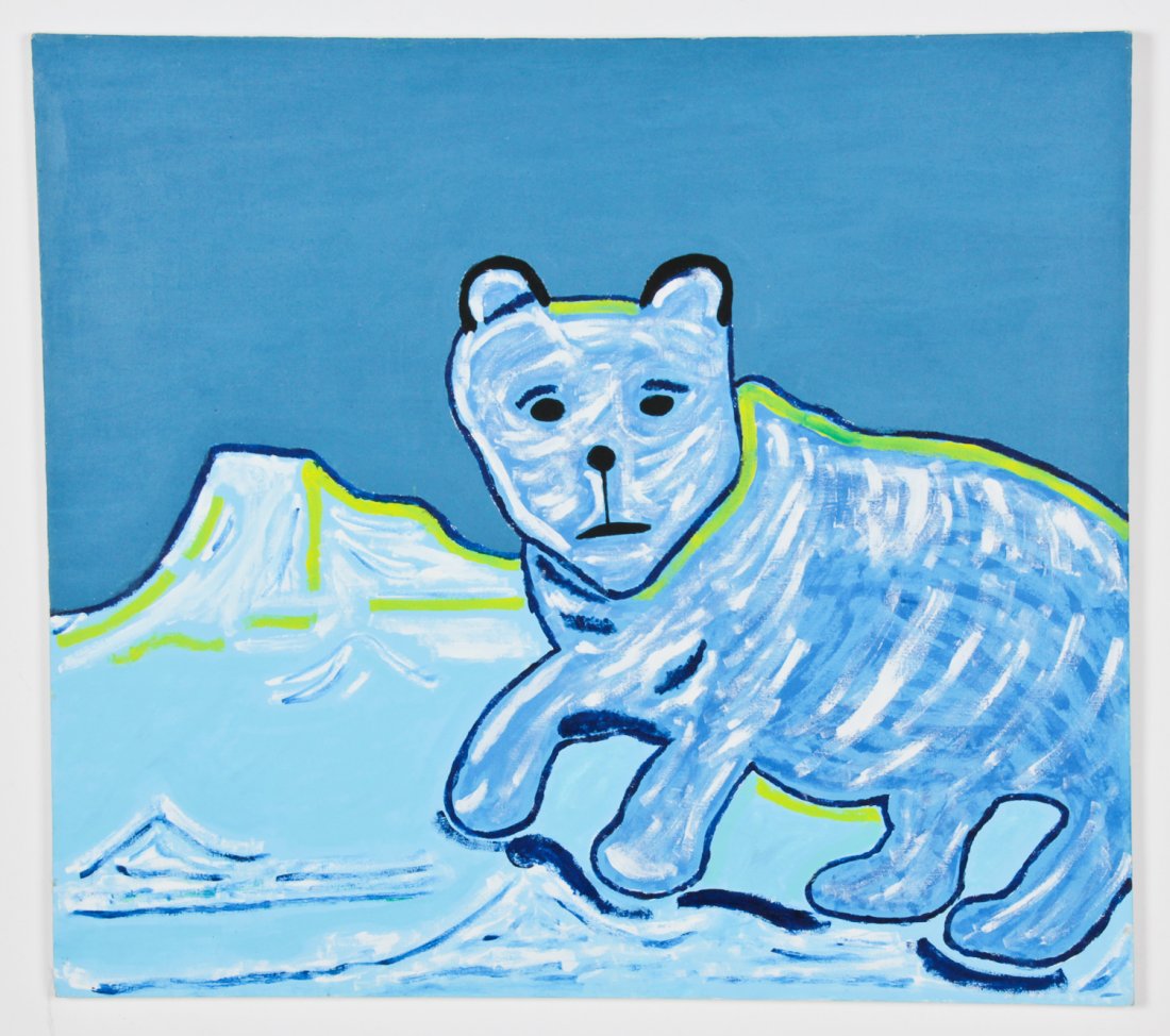 Ed Guthrie (American, 20th c.) Polar Bear: Ed Guthrie (American, 20th c.) Polar Bear, oil on canvas. Size: 32" x 36" (81 x 91 cm). Provenance: Robert Lewis.
