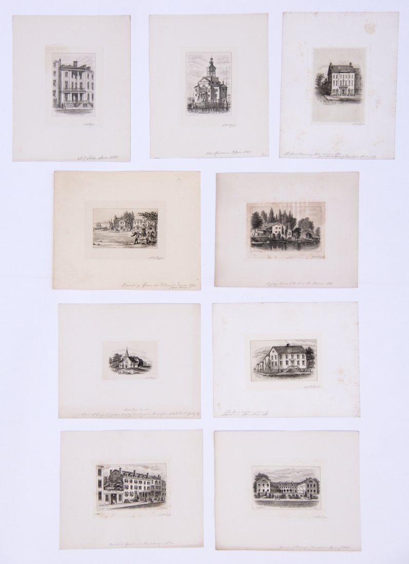 Samuel Hollyer (1797-1883) Group of 9 Engravings: Samuel Hollyer (1797-1883) Group of 9 Engravings. Various size etchings, all on 10" x 12" (25 x 30 cm) sheets. Kristina Barbara Johnson Estate, Princeton, New Jersey.