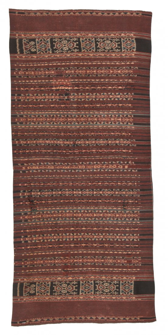 Antique Woman's Tube Sarong, Lembata, Indonesia: 28" x: Woman's Tube Sarong, Lembata, Indonesia, cotton, warp ikat, circa 1900. Size: 28" x 60" (71 x 152 cm).