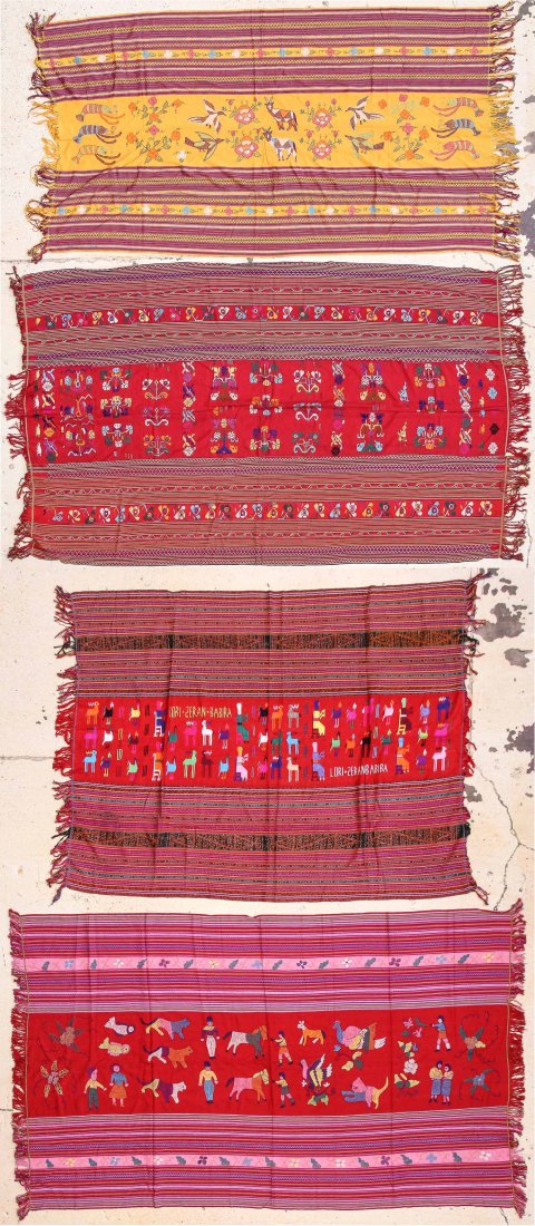 4 Vintage Besikama Belu Indonesian Textiles: 4 Vintage Besikama Belu Indonesian Textiles. Ranging in size from 52" x 65" (132 x 165 cm) to 51" x 82" (130 x 208 cm).
