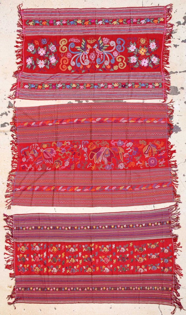 3 Vintage Besikama Belu Indonesian Textiles: 3 Vintage Besikama Belu Indonesian Textiles. Ranging in size from 40" x 62" (102 x 157 cm) to 44" x 70" (112 x 178 cm).
