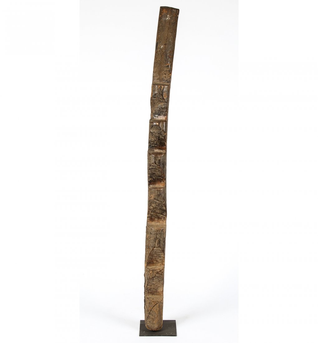 West African Dogon Ladder: Dogon Ladder. Size: 86" x 6" x 5" (218 x 15 x 13 cm). Provenance: Private Savannah, Georgia collection.