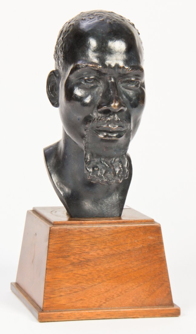Malvina Hoffman (American, 1885-1966) Bronze: Malvina Hoffman (American, 1885-1966) Dahomey Man (Bronze Bust of a Man), c. 1931. Inscribed: Field Museum Chicago, A. Rudier Fondeur Paris. Size: 6.75" x 3" x 4.5", 17 x 8 x 11.5 cm (bust); 3" x 4.75
