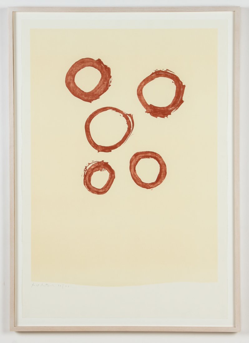 Robert Motherwell (American, 1915-1991) "Five Circles": Robert Motherwell (American, 1915-1991) "Five Circles", 1971-1972, lithograph from an edition of 80. Size: 39.5" x 27.5", 100 x 70 cm (sheet), 43" x 31", 109 x 79 cm (frame).