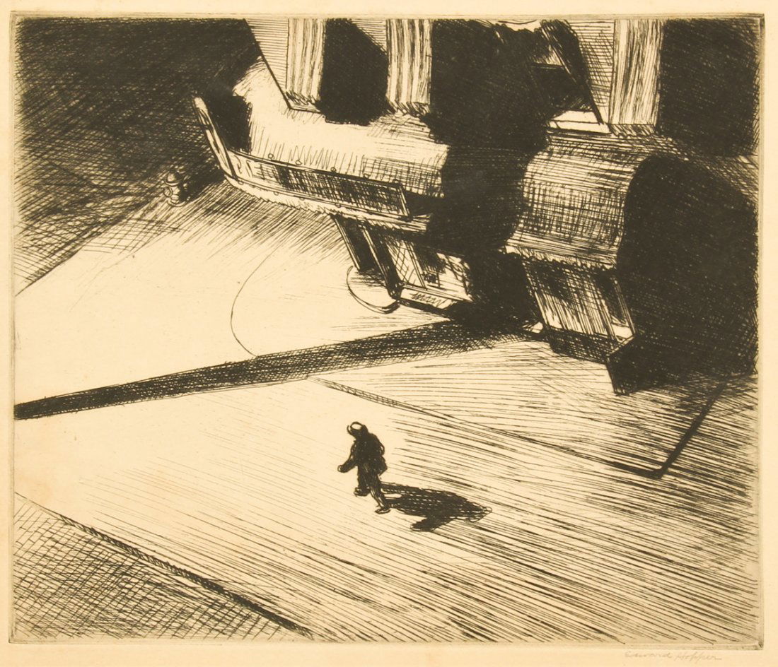 Edward Hopper (American, 1882-1967) Night Shadows: Edward Hopper (American, 1882-1967) Night Shadows, 1921, etching, from an edition of approximately 500, published by the New Republic, New York (Zigrosser, 22; Levin, 82). Signed "Edward Hopper" in pe