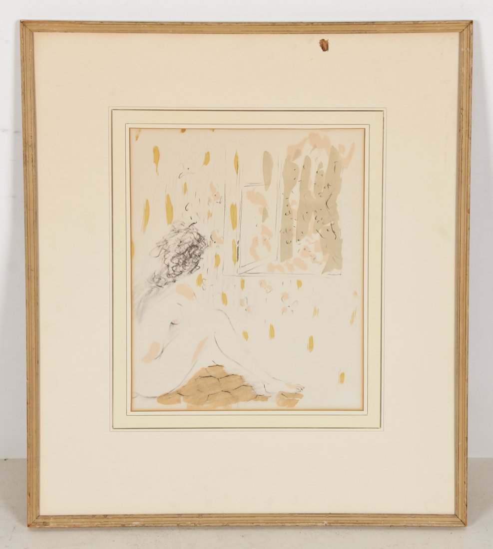 Marcel Vertes (French, 1895-1961) Nude Woman: Marcel Vertes (French, 1895-1961) Nude Woman, pochoir on paper. Size: 12" x 9.75", 30 x 25 cm (sight); 21.5" x 18.75", 55 x 48 cm (frame).