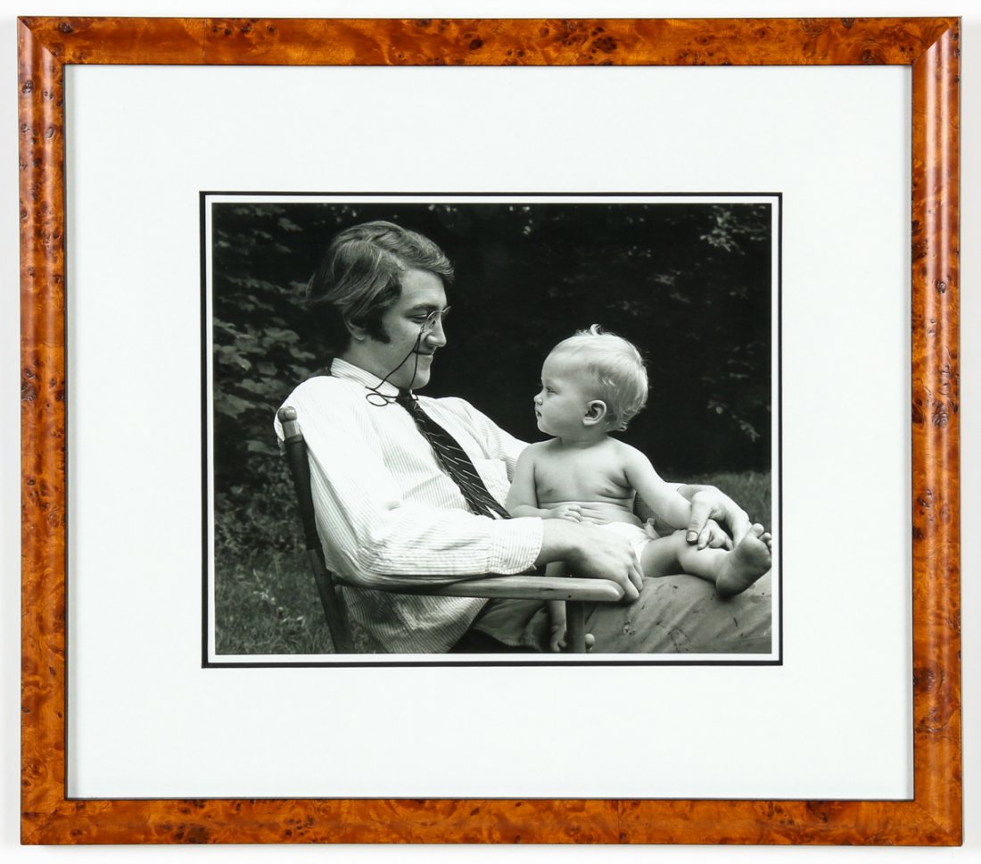 David Lynch and Daughter, Photograph: David Lynch and Daughter, Photograph, c. 1968. Later print. Size: 7.75" x 9.75", 20 x 25 cm (image), 14.25" x 16.25", 36 x 41 cm (frame).