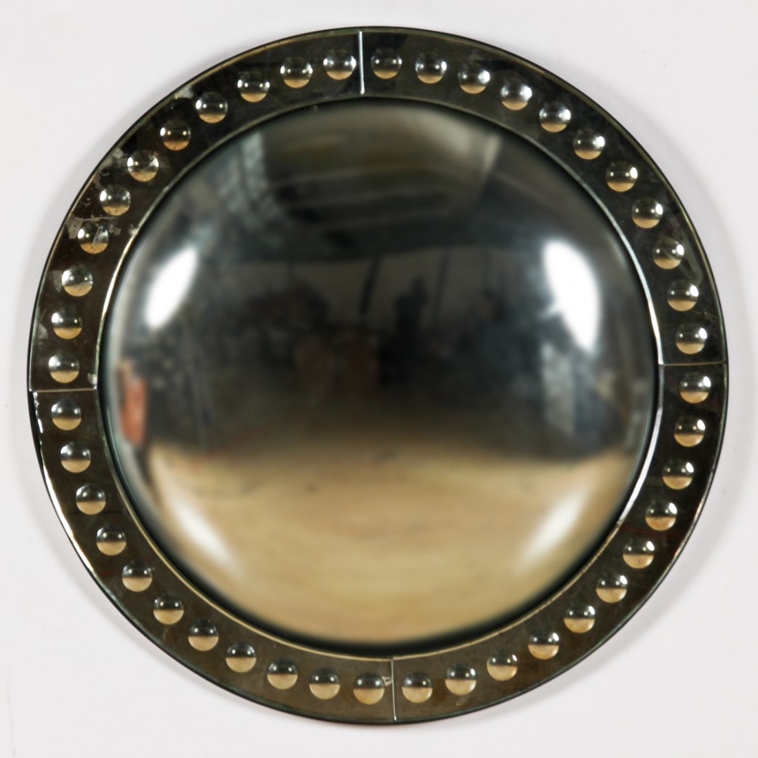 Modern Design Dappled Bead Ring Convex Mirror: Modern Design Dappled Bead Ring Convex Mirror. Size: 34" x 34" x 1.25" (86 x 86 x 3 cm).