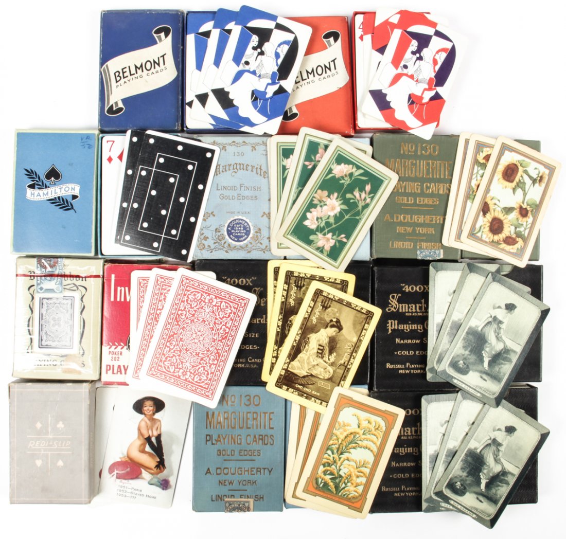 Collector's Lot of Vintage Playing Cards: Collector's Lot of Vintage Playing Cards. 12 decks. Size: 3.5" x 2.5" x .75", 9 x 6 x 2 cm (each).
