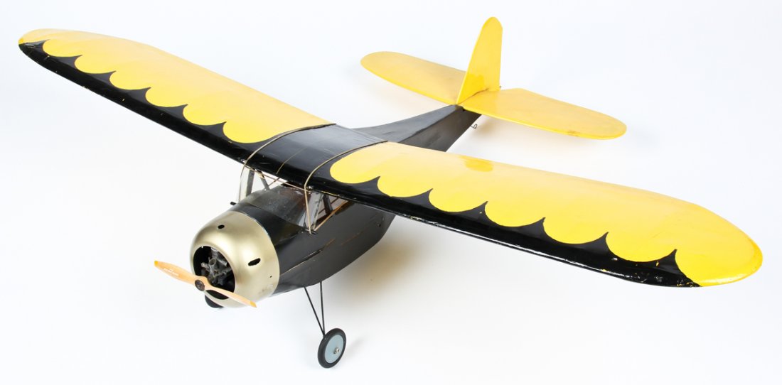 Vintage Gas Powered Scale Model Airplane: Vintage Gas Powered Scale Model Airplane. Size: 15" x 63" x 40" (38 x 160 x 102 cm).