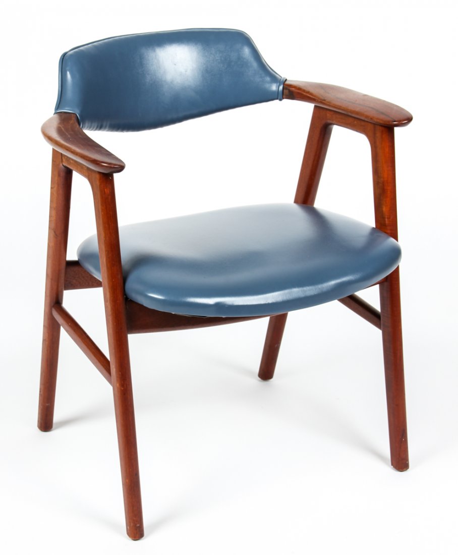 Danish Modern Armchair: Danish Armchair. Risom/Hanson style. Size: 29.5" x 24.5" x 21" (75 x 62 x 53 cm). Gladwyne, Pa. estate.