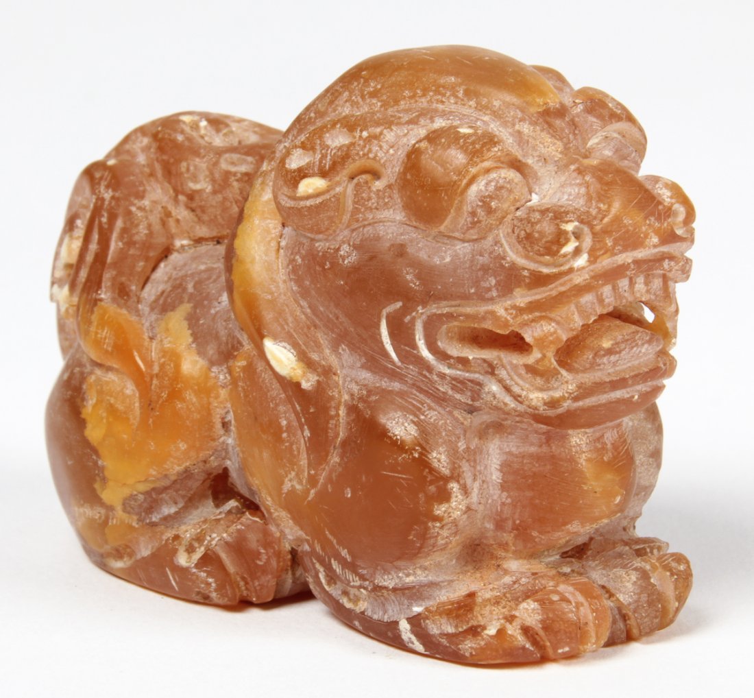 Chinese Archaic Style Jade or Hardstone Foo Dog: Chinese Archaic Style Jade or Hardstone Foo Dog. Size: 2.25" x 3" x 1.75" (6 x 8 x 4.5 cm).