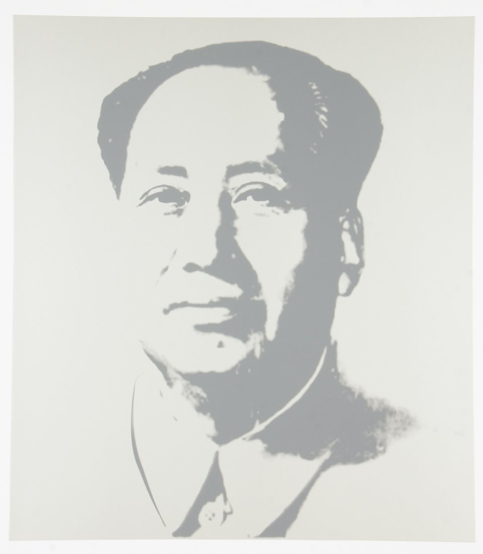After Andy Warhol's Mao: After Andy Warhol's Mao, by Sunday B. Morning, silkscreen on museum board, stamped verso. Size: 33.5" x 33.5" (85 x 85 cm).