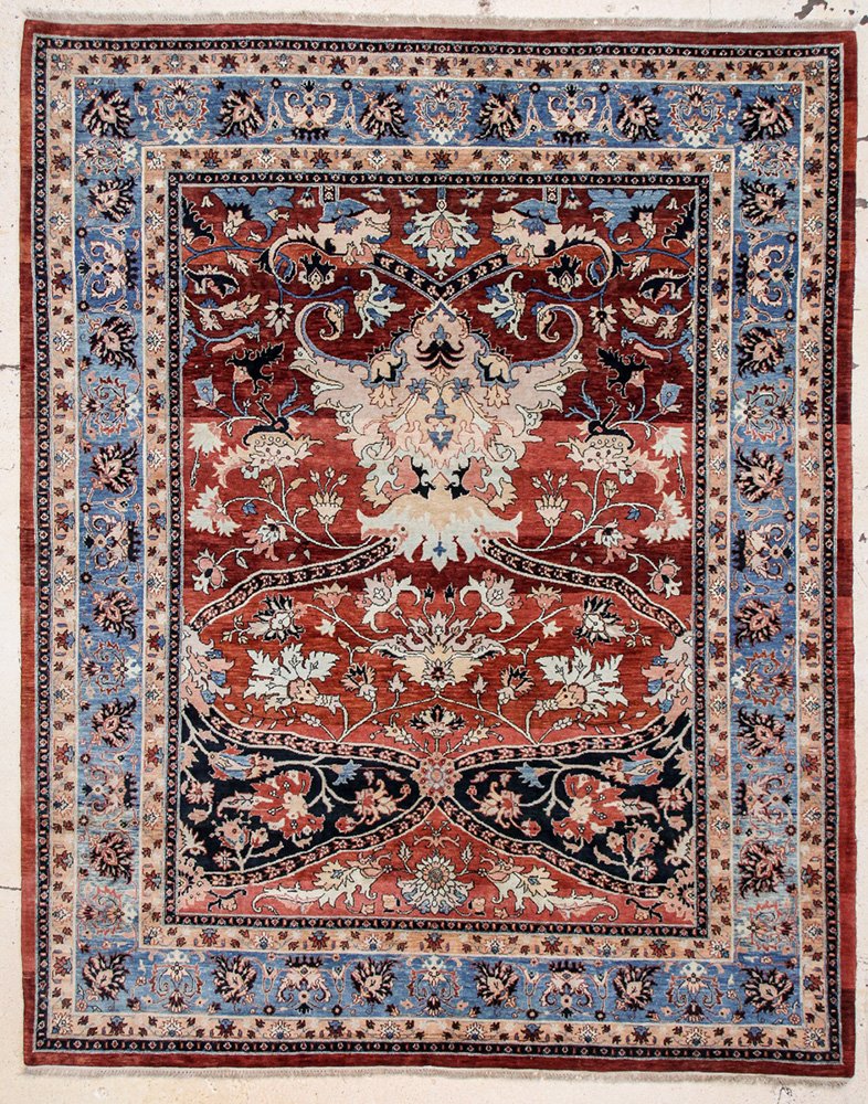 Classical Agra Rug: 8' x 10' (244 x 305 cm): Classical Agra Rug: 8' x 10' (244 x 305 cm), India, 20th c., natural dyes, clean, excellent condition. Greenwich, Connecticut estate.