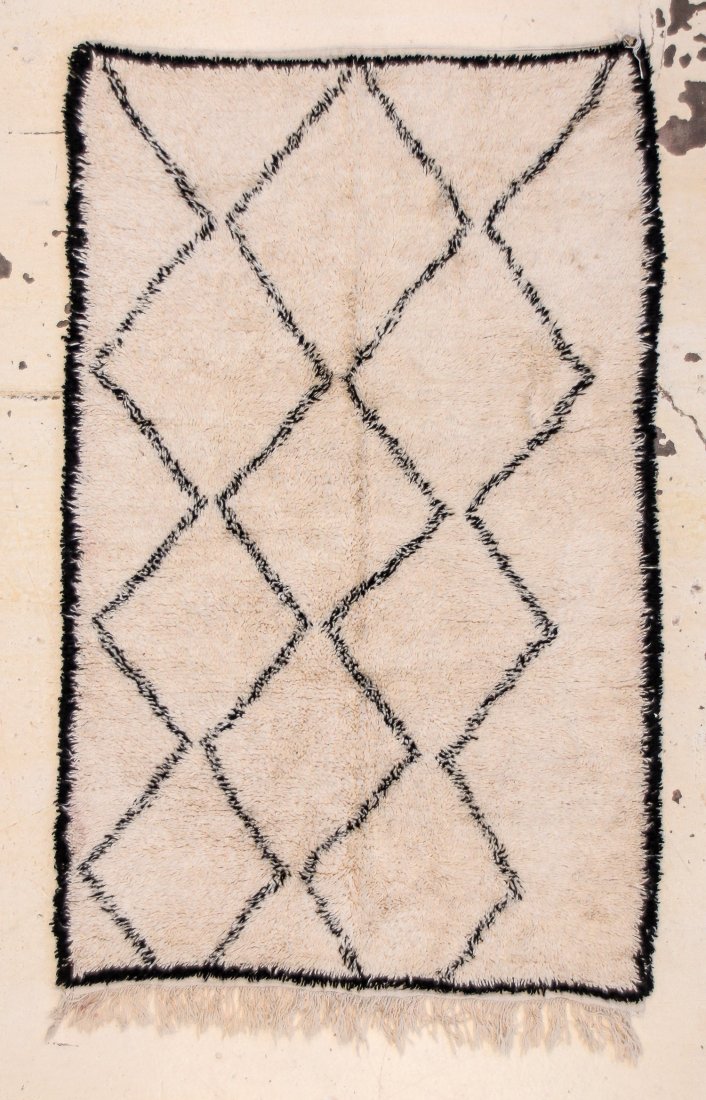 Mid-Century Beni Ourain Moroccan Rug: 4'6" x 7' (137 x (1 of 5)