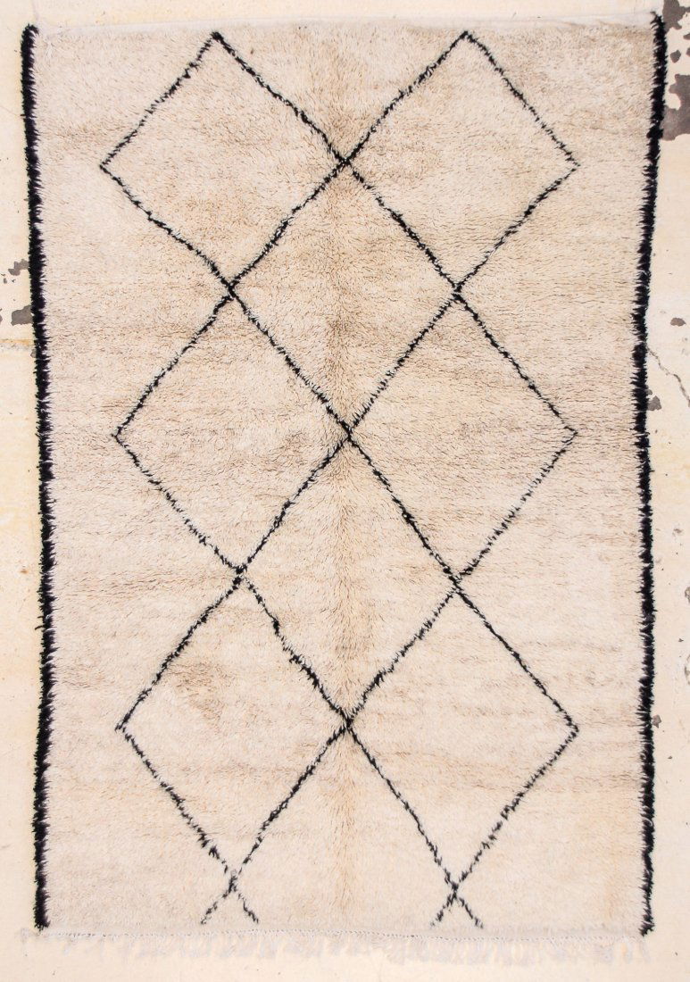 Mid-Century Beni Ourain Moroccan Rug: 5'3" x 7'5" (160 (1 of 5)