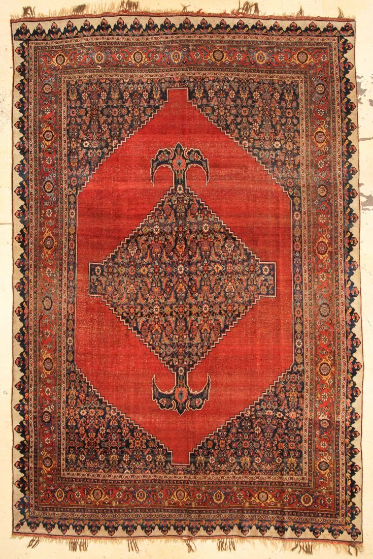 Antique Bidjar Rug: 9'6" x 14'4" (290 x 437 cm) (1 of 4)