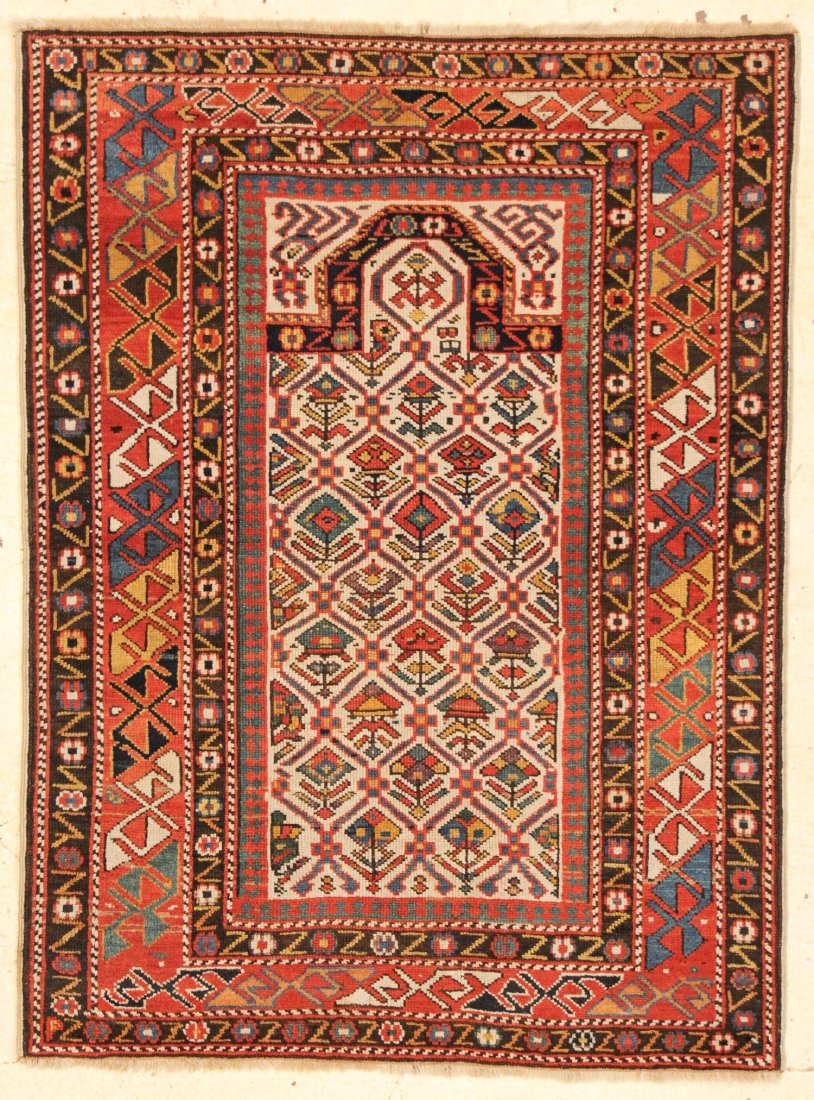 Antique Shirvan Prayer Rug: 3'3" x 4'11" (99 x 150 cm) (1 of 5)