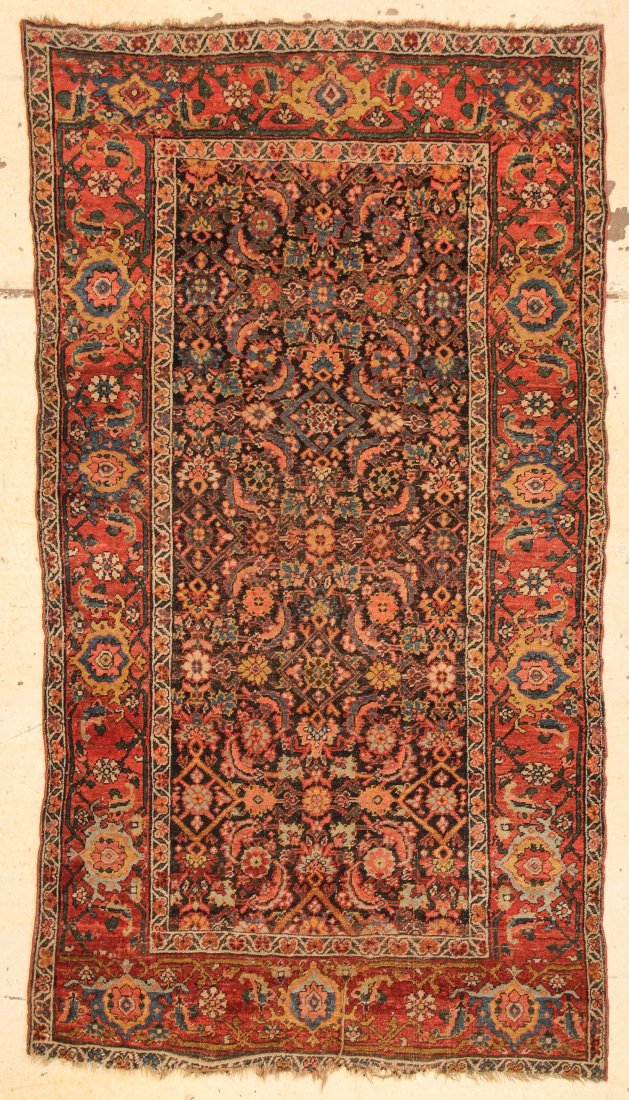 Antique Bidjar Rug: 4' x 7'3" (122 x 221 cm) (1 of 5)