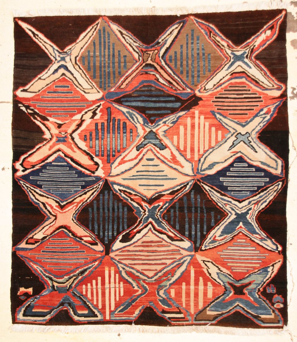 Modern Abstract Turkish Rug: 6'8" x 7'7" (80 x 231 cm) (1 of 4)