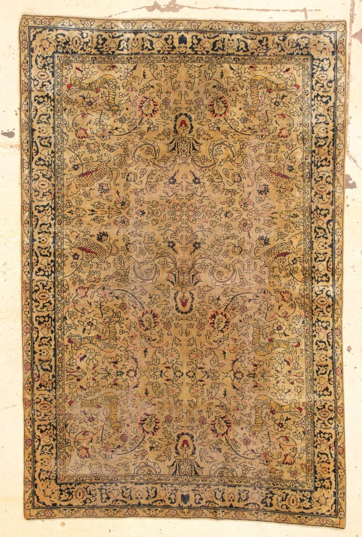 Antique Agra Rug: 5'2" x 7'11" (157 x 241 cm): Antique Agra Rug: 5'2" x 7'11" (157 x 241 cm), early 20th c., sporadic wear.