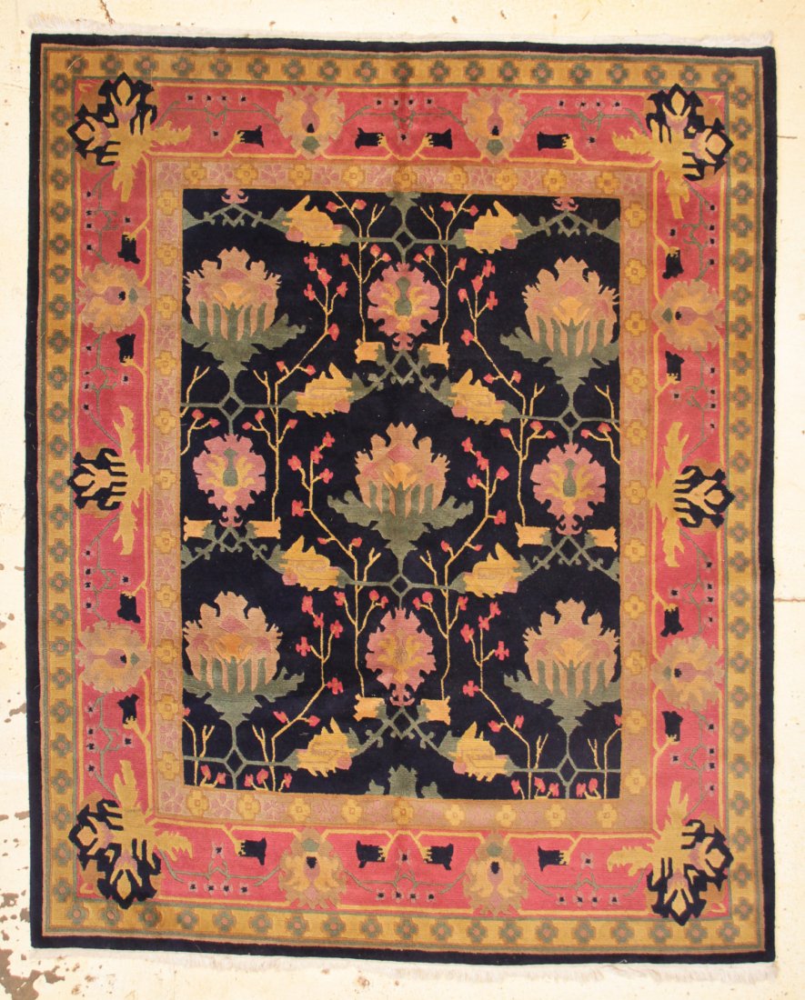 Tufenkian Tibetan Voysey Rug: 8' x 9'11" (244 x 302 cm): Tufenkian Tibetan Voysey Arts and Crafts Rug: 8' x 9'11" (244 x 302 cm), Nepal, late 20th c.