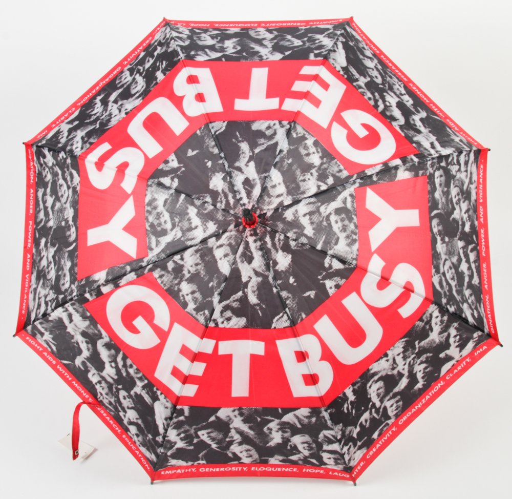 Barbara Kruger (American, b. 1945) "Get Busy" Umbrella (1 of 4)