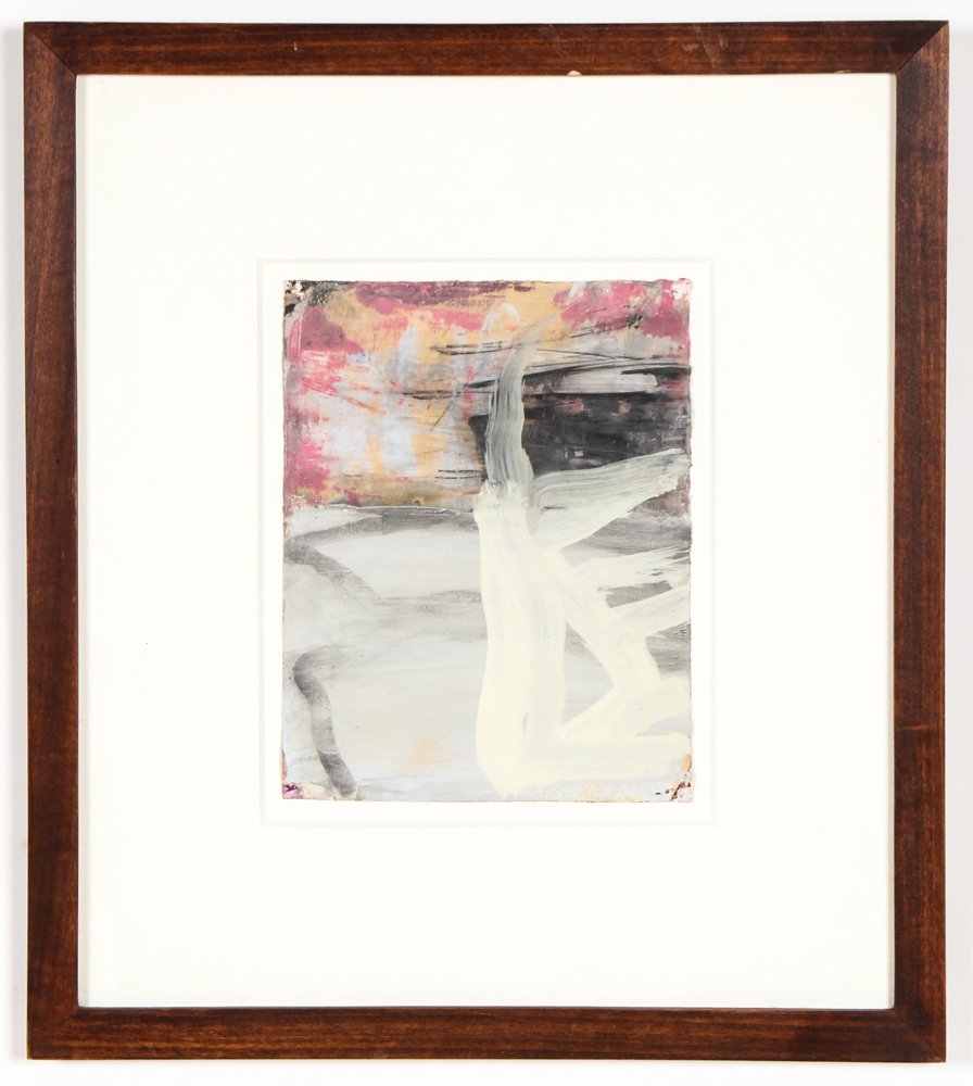 Bill Jensen (American, b. 1945) Mixed Media: Bill Jensen (American, b. 1945) LZZ 31, 1999, mixed media painting on paper. Size: 9" x 7", 23 x 18 cm (sheet); 17.5" x 15.5", 44 x 39 cm (frame).