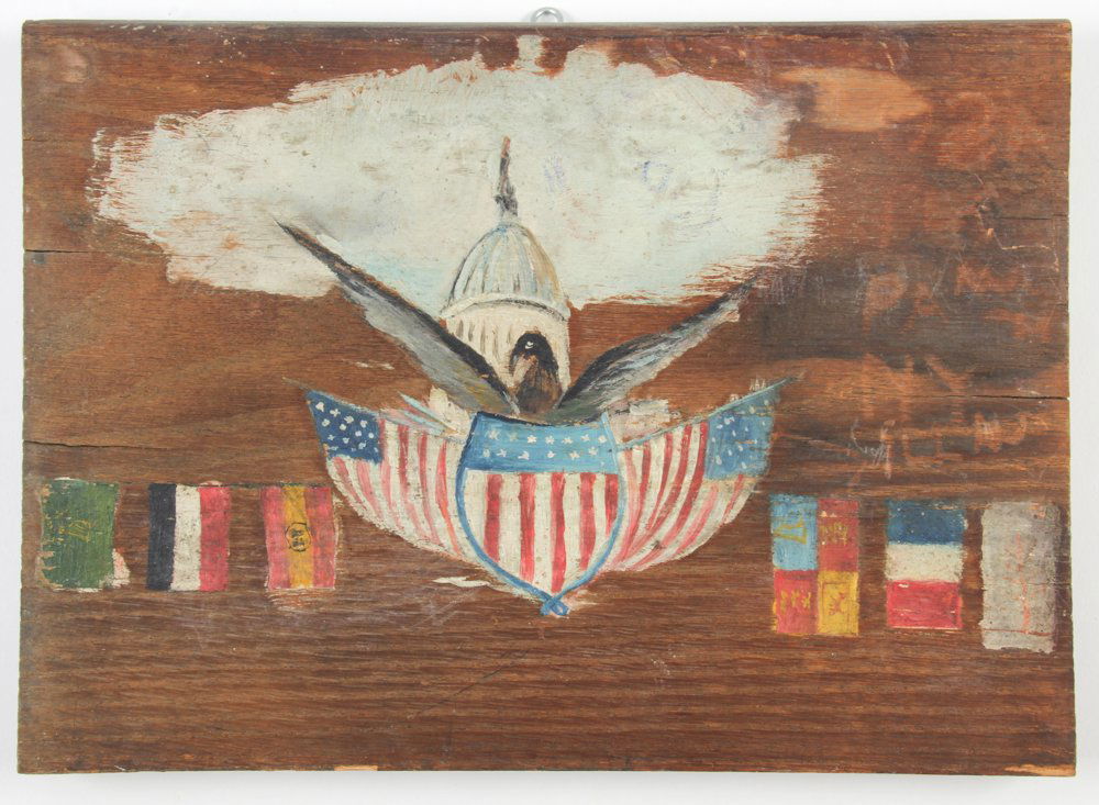 Vintage Patriotic Folk Art Plaque (1 of 2)