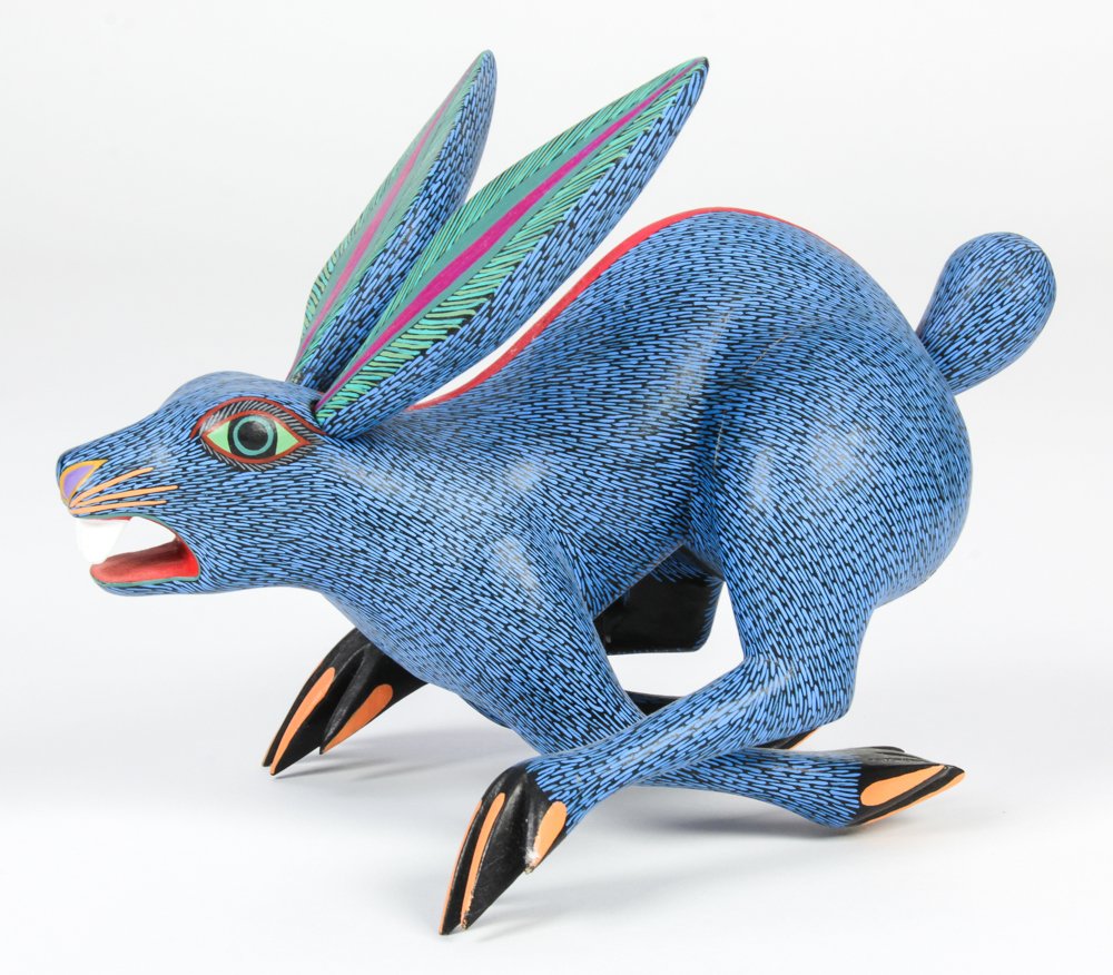 Carved and Painted Wood Jack Rabbit Sculpture (1 of 4)