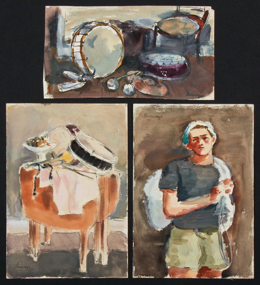 Albert B. Serwazi, Three 1930's Works on Paper (1 of 8)