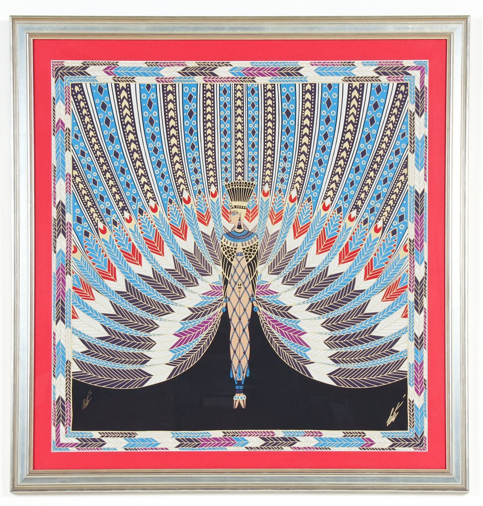 Erte ''The Nile''  Framed Silk Scarf (1 of 3)