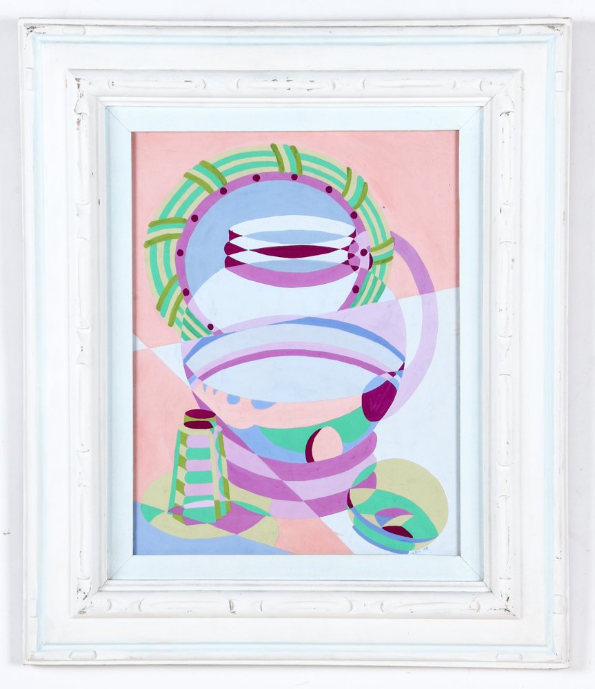 Abstract Modernist Painting, signed FEH (1 of 3)