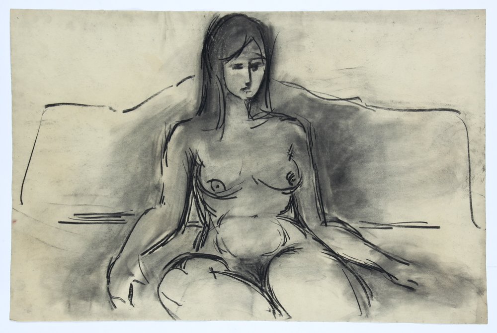 Karlin Uretsky (American/New York City,1920-2012), Nude: Karlin Uretsky (American/New York City,1920-2012), Nude Figure Study, charcoal on paper, 1975-76. Size: 26" x 40", 66 x 102 cm (sheet). Sale of this lot will benefit Art for Healing NYC. More informat