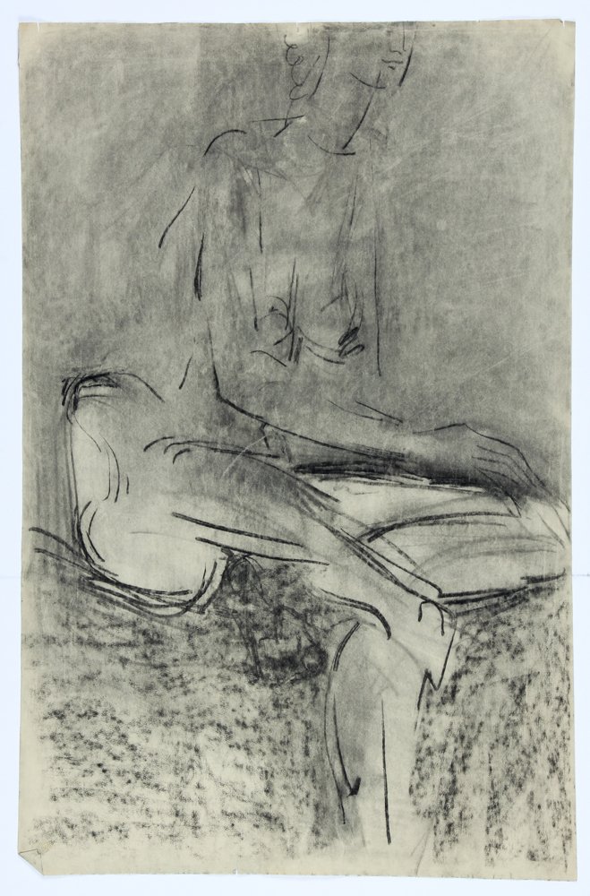 Karlin Uretsky (American/New York City,1920-2012), Nude: Karlin Uretsky (American/New York City,1920-2012), Nude Figure Study, charcoal on paper, 1975-78. Size: 40.25" x 26", 102 x 66 cm (sheet). Sale of this lot will benefit Art for Healing NYC. More infor
