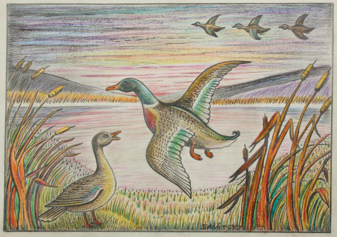 Jack Savitsky (American 1910-1991) Ducks, 1960 (1 of 3)