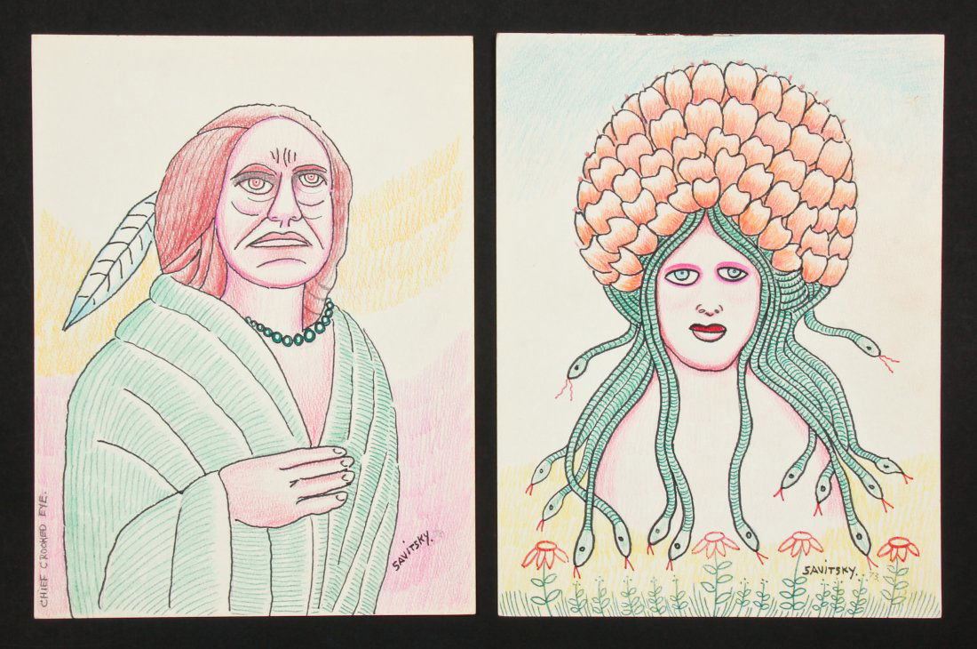 Jack Savitsky (American 1910-1991) Two Portraits (1 of 6)