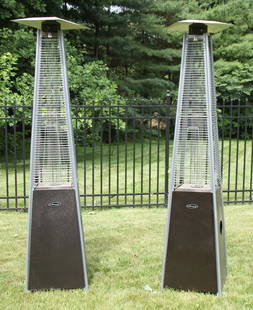 Pair of Hiland Propane Veranda Heaters: Pair of Hiland Propane Veranda Heaters. Size: 88" x 20.5" x 20.5" (each).