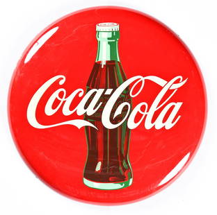 Vintage 1952 24 Inch Coca Cola Coke Button Metal: Vintage 24 Inch Coca Cola Coke Button Metal Sign 1952. New old stock. Size: 24" x 24" x 3" (61 x 61 x 8 cm).