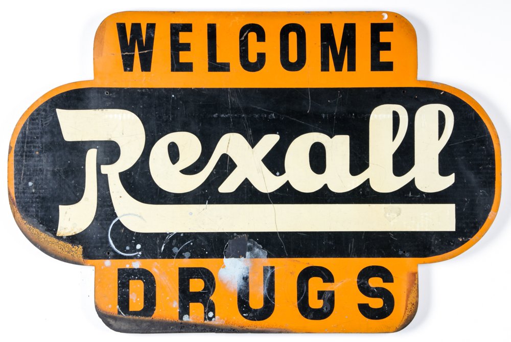 Painted Wood Rexall Drugs Welcome Sign (1 of 2)