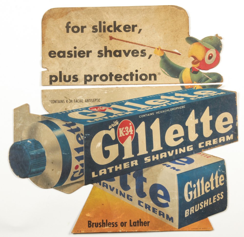 Gillette Shaving Cream Store Advertising Display Sign (1 of 4)