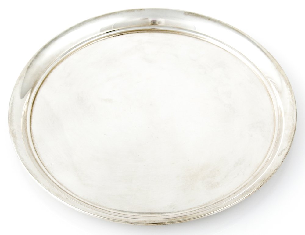 10" Round Handwrought Sterling Silver Platter (1 of 2)