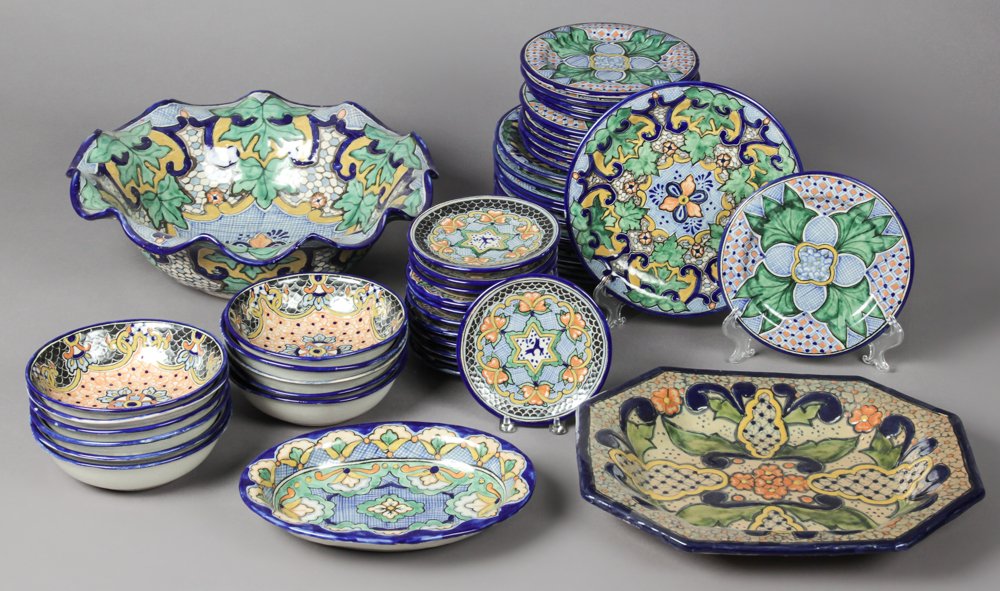 Mexican Glazed Earthenware Dinner Service (1 of 5)