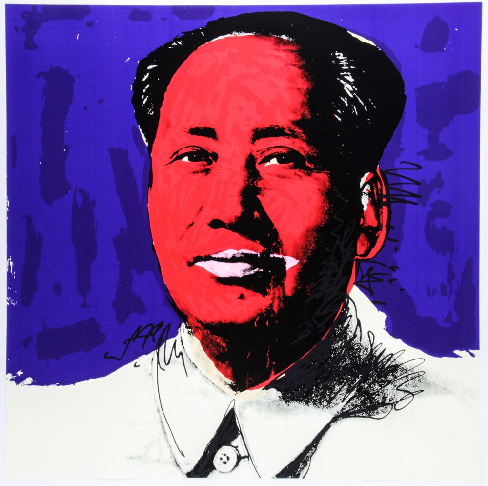 After Andy Warhol's Mao: After Andy Warhol's Mao, Bluegrass Edition, stamped verso. Size: 38" x 38".