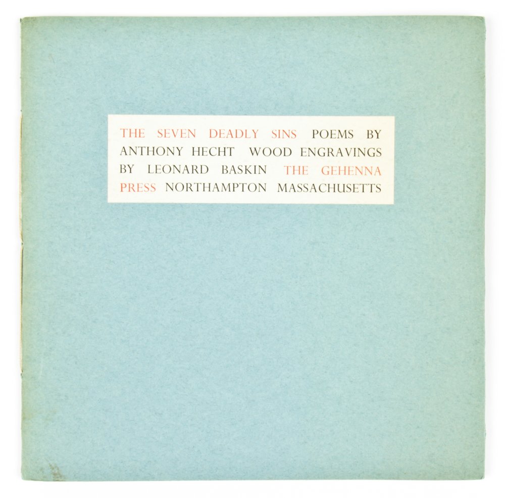 Signed Anthony Hecht The Seven Deadly Sins: Signed Anthony Hecht The Seven Deadly Sins. Illustrated and signed by Leonard Baskin. Edition 96/100. Provenance: Private estate collection.