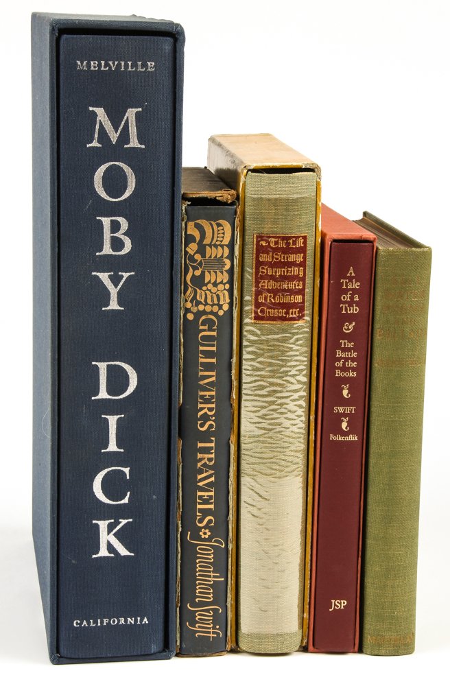 Mellvile, Masefield, Swift and Defoe.: Mellvile, Masefield, Swift and Defoe. 5 works including Herman Melville Moby Dick published by The University of California Press 1979, John Masefield Saltwater Poems and Balleads published by Macmill