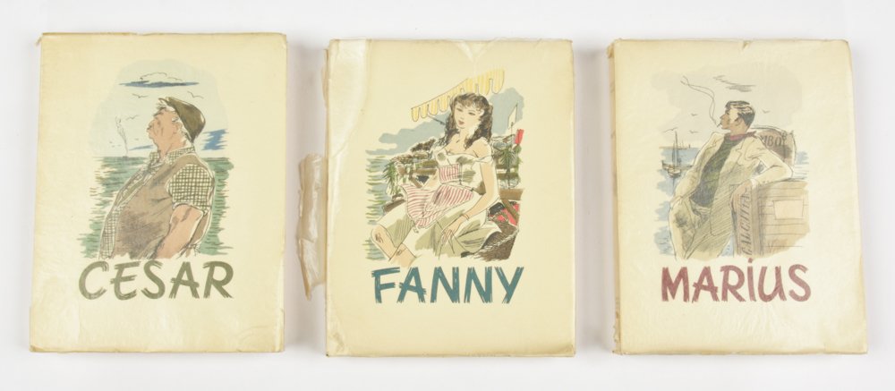 3 Works by Marcel Pagnol: 3 Works by Marcel Pagnol. Fanny, Cesar, Marius. illustrated by Gaston Barret. Published by Editions Terres Latines, Octavo. Provenance: Private estate collection.