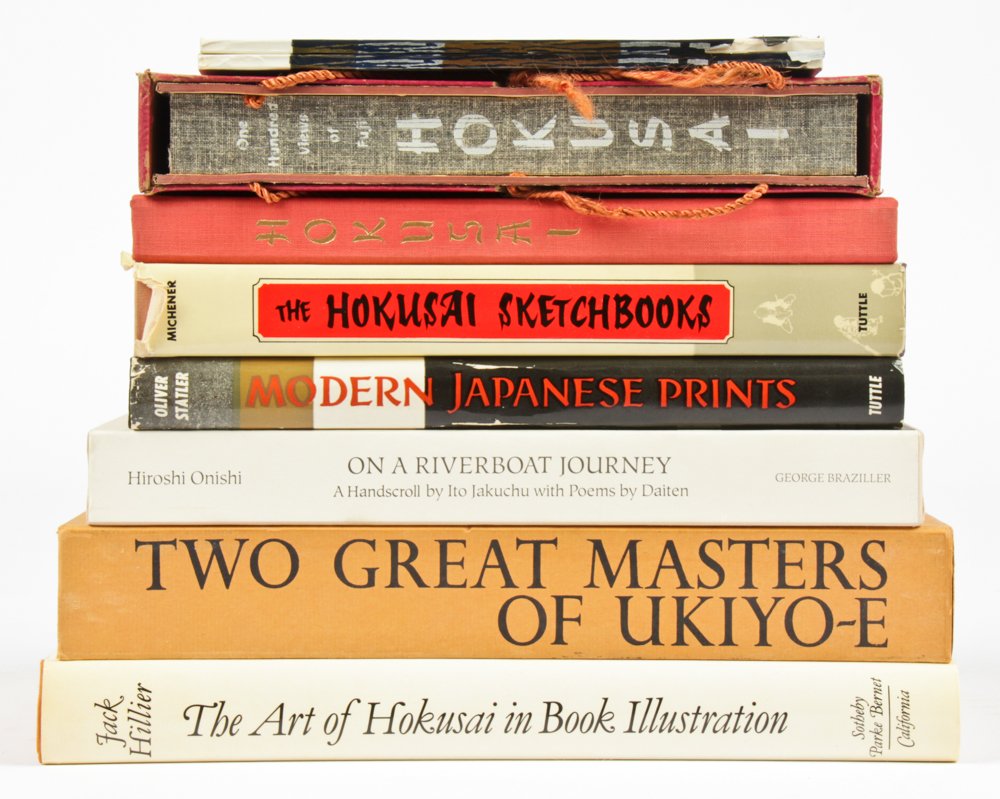 Lot of Coffee Table Books: Lot of Coffee Table Books. 1)The Art of Hokusai in Book Illustration by Jack Hillier, 2)Two Great Masters of Ukiyo-E, 3) On A Riverboat Journey: A Handscroll by Ito Jakuchu with Poems by Daiten by Hir