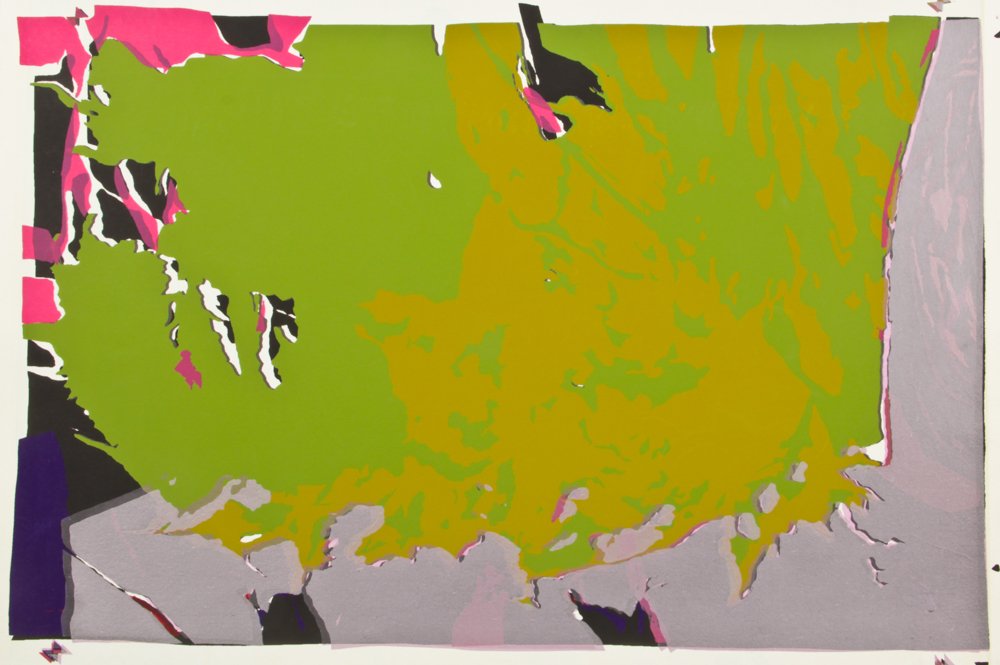 Larry Poons (American, b. 1937): Larry Poons (American, b. 1937) Untitled (from the portfolio: "Conspiracy: The Artist as Witness"), 1971, screenprint, from and edition of 150. Size: 19.75" x 26.875", 50 x 68 cm (sheet).